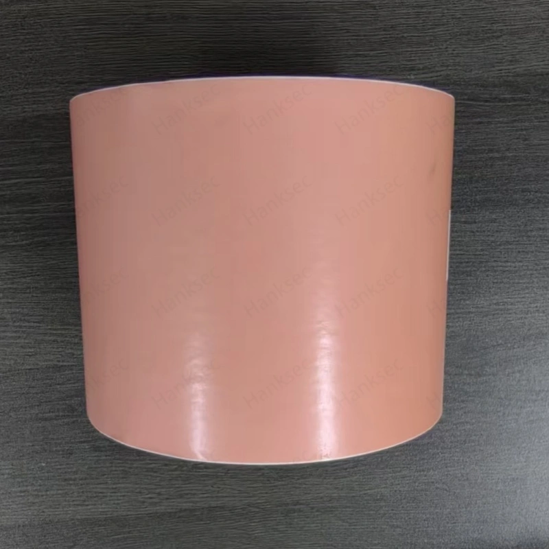 Transparent Pink Destructible Label Material