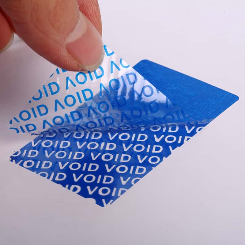 Blue Total Transfer VOID Label Material