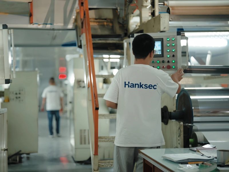Hanksec Tamper Resistant Materials Production Process Adhesive Coating
