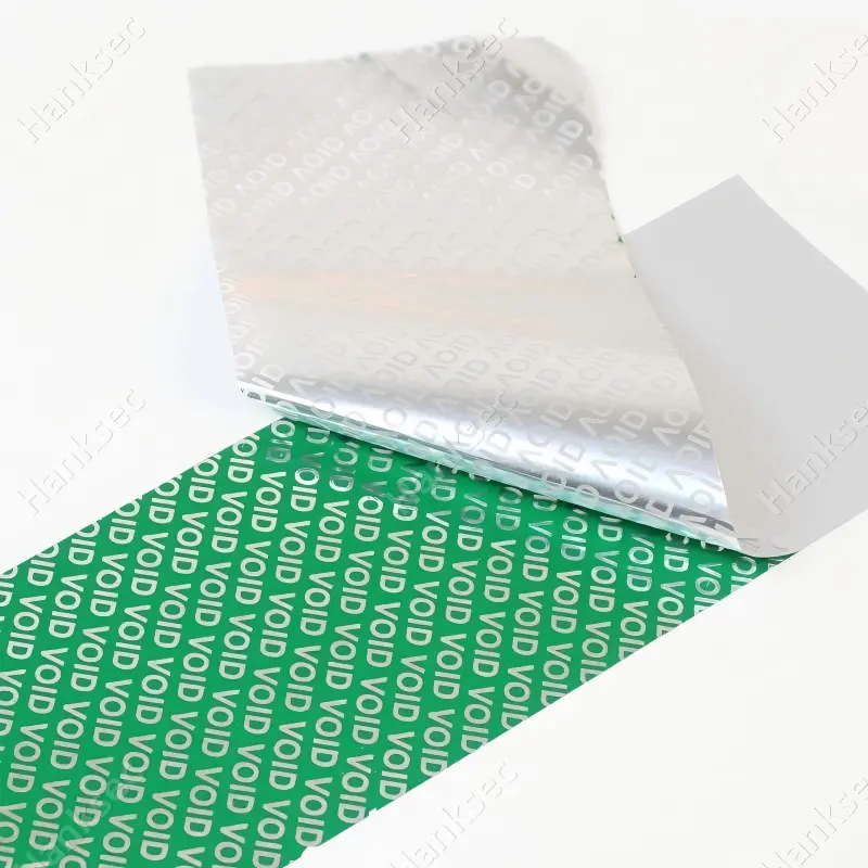Green Silver VOID Label Material