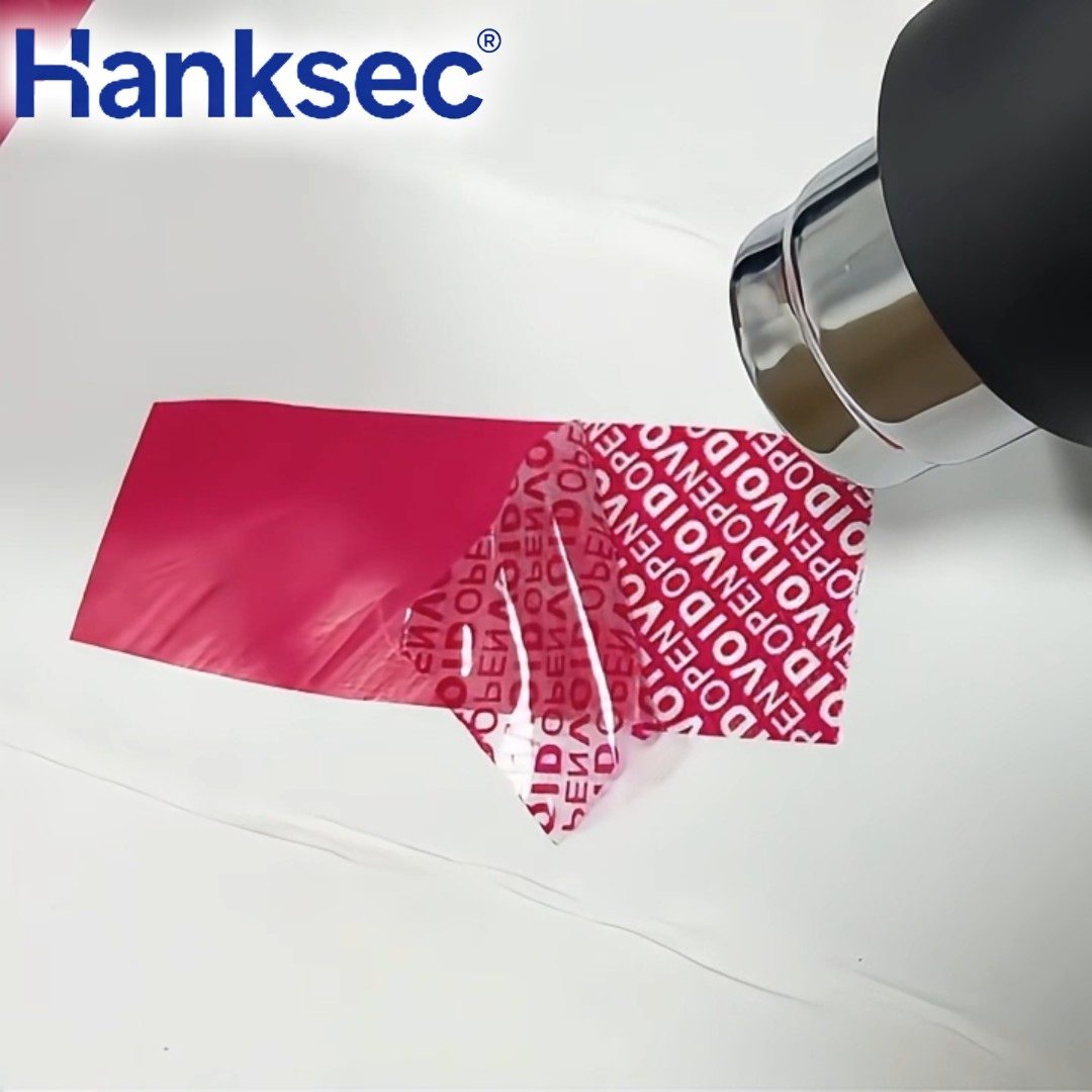 anti heat tamper evident sticker heat gun test