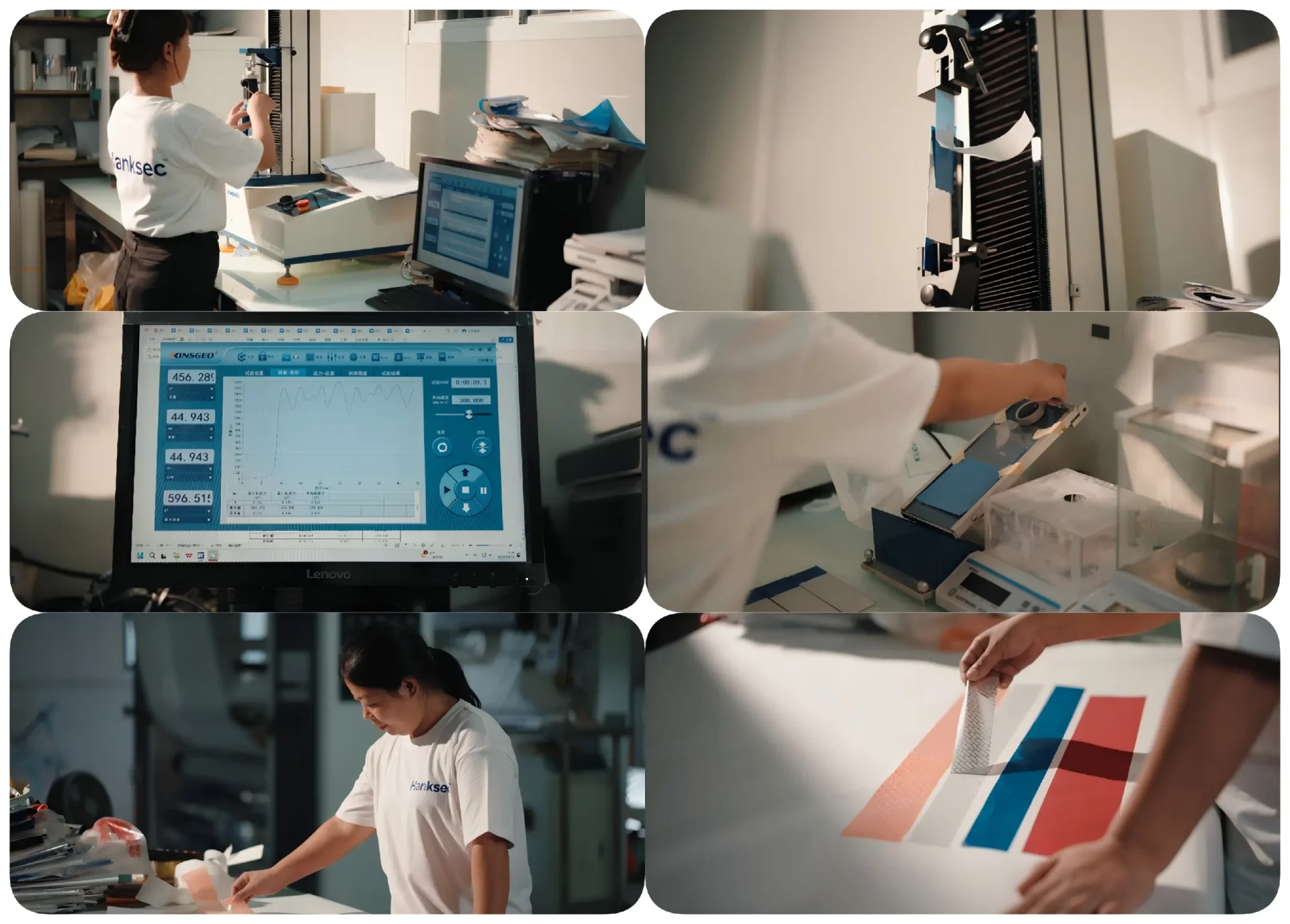 Hanksec tamper evident security label adhesive testing on plastic, glass and other application substrates.