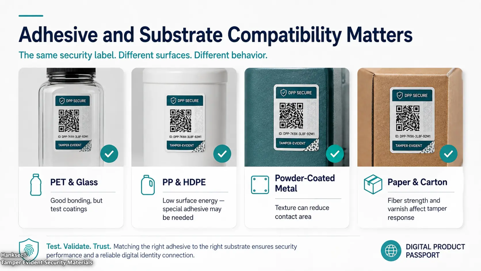 Real-substrate testing helps verify adhesion, VOID activation, residue level and reapplication resistance before bulk production.