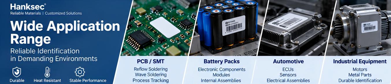 Industrial and high temperature label materials for technical applications